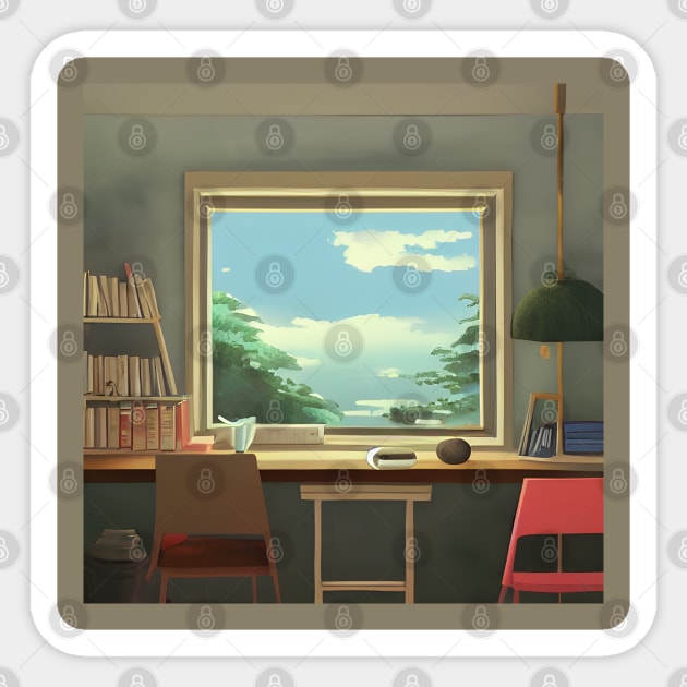 Vintage Japanese Space to Study Alone as an Introvert Sticker by DaysuCollege